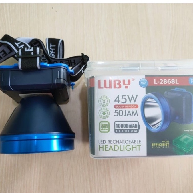 Senter Kepala/headlamp Luby L-2868L 45Watt Led Cahaya Super Terang