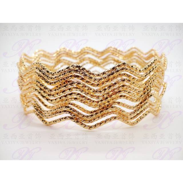 Gelang keroncong per pc warna emas 18k perhiasan imitasi