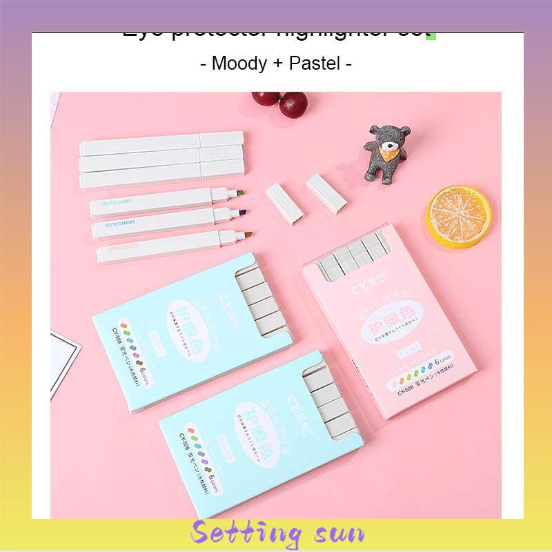 COD multicolor pena stabilo siswa 6PCS/set Stabilo / highlighter pastel 6 colors warna TN