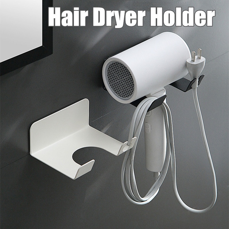 Rak Holder Hair Dryer Bahan Plastik Tahan Lama Untuk Kamar Mandi