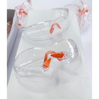 Kacamata Safety Tukang Las Fashion Clear Bening Kerja Medical Lab Kaca Mata Kombinasi Warna Orange