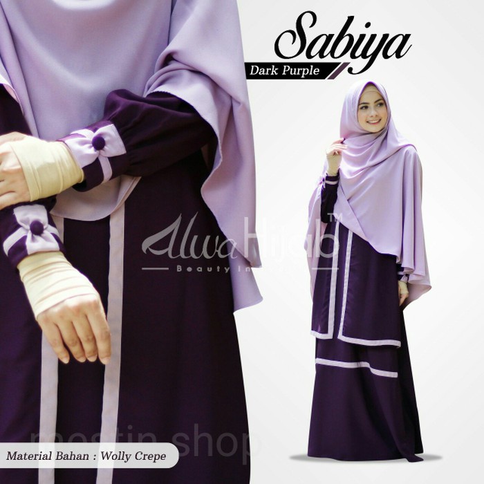READY UP GAMIS SABIYA SET BUSUI WOLLYCRAPE CALTRI ALWA HIJAB
