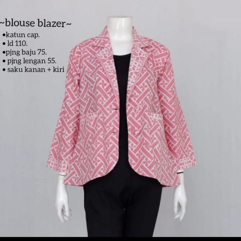 Blouse blazer cap garutan batik solo blazer batik