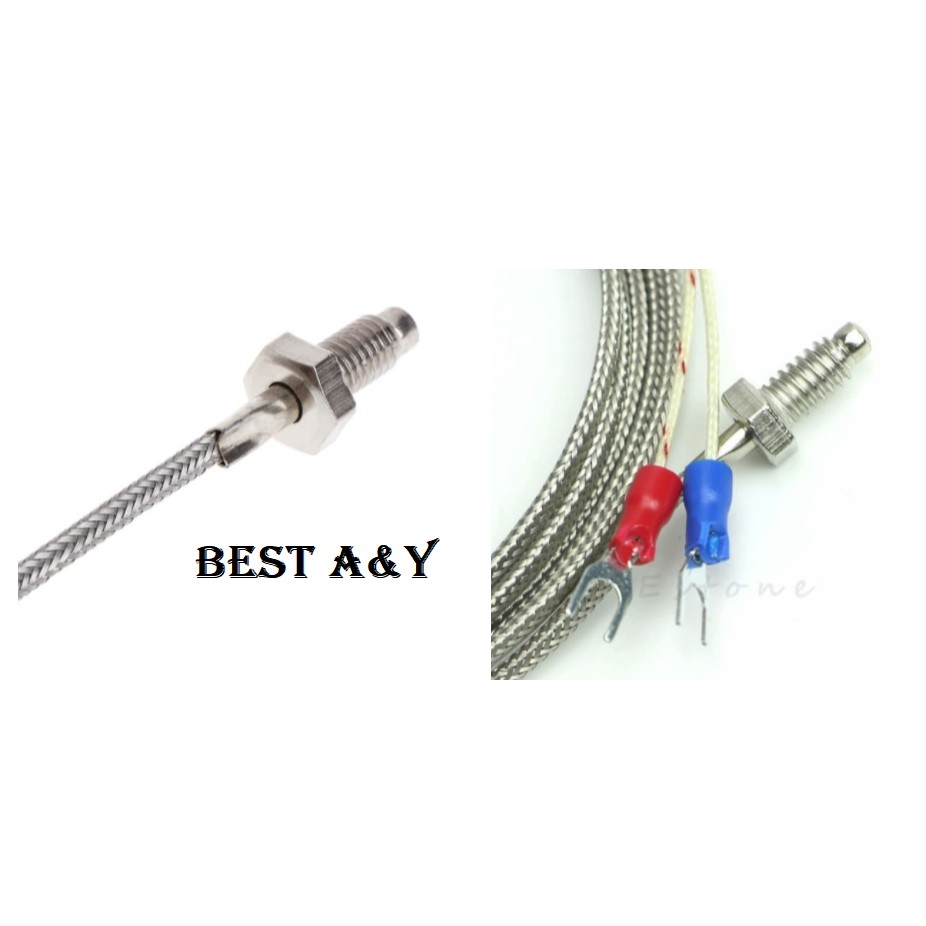 Screw Probe Type 0-400 Deg 2m Meter Cable Temperature Sensor Thermocouple K