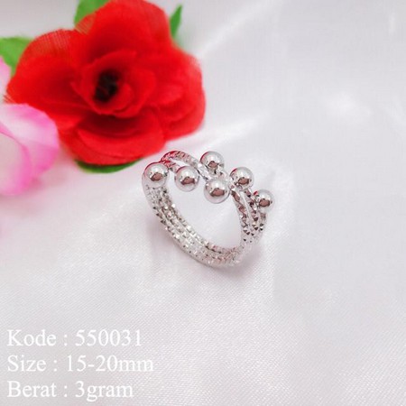 Cincin Wanita Lapis Emas Keroncong Lingkar Biji Lada Tiga