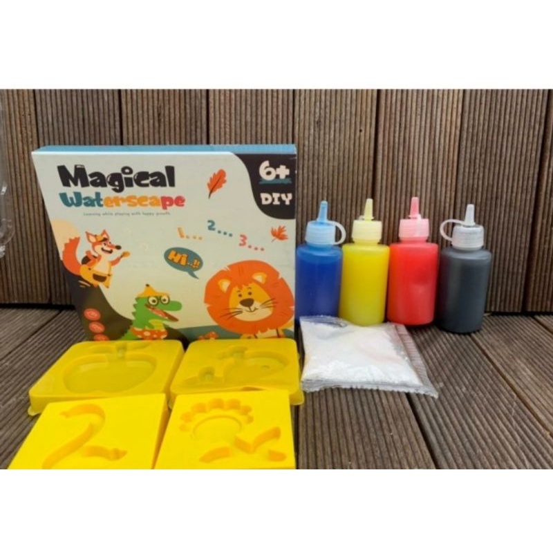 Mainan anak megical waterscape DIY endukasi jelly kreatif warna 9 pcs