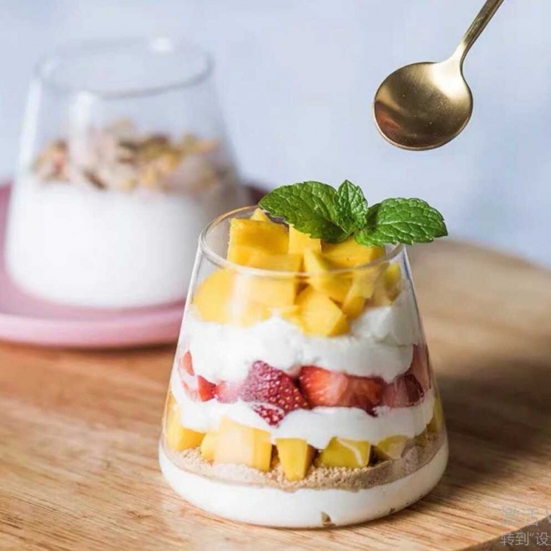 Gelas Unik Kopi Teh Minuman Borosilicate Glass 360ml KT010 Transparan-5