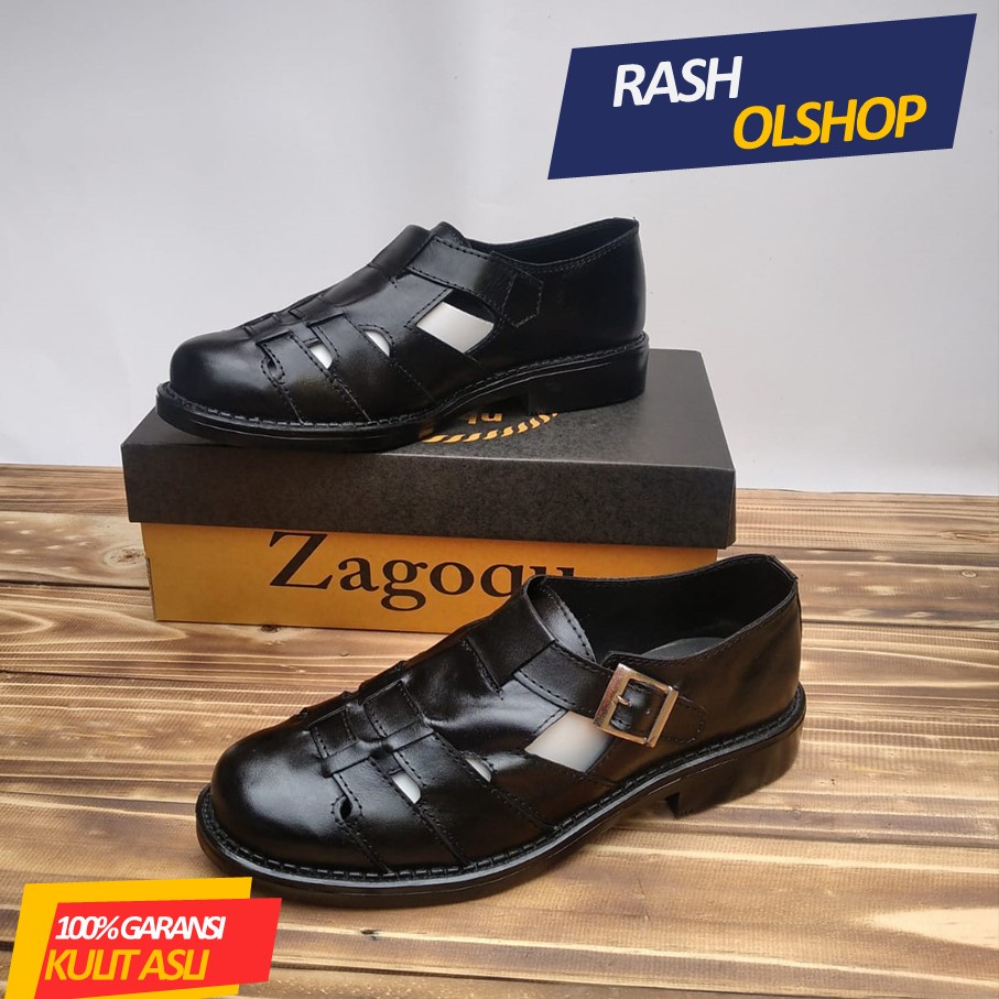 Sepatu Brongsong Pria Bahan Kulit Asli Sol Anti Slip Dan Nyaman Dipakai