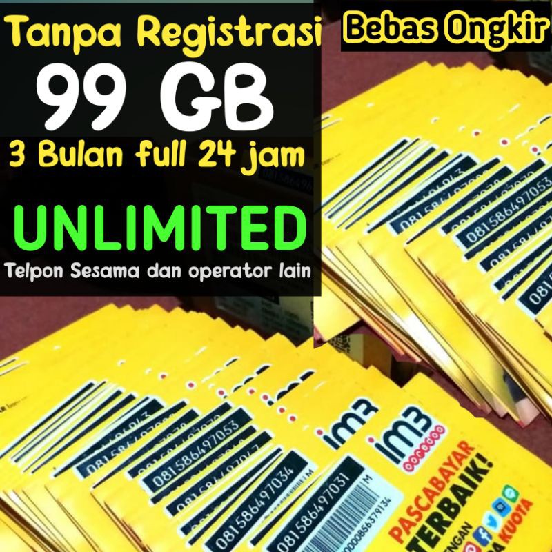 Perdana Kuota 69Gb  3bulan full 24 jam [free regist]