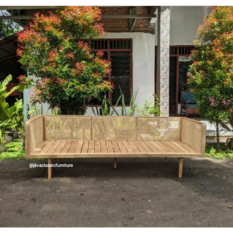 BANGKU 3 SEATER ROTAN KAYU JATI MINIMALIS VINTAGE RETRO SOFA TV SCANDINAVIA ANTIK FINISHING BLEACHING FURNITURE JEPARA-5