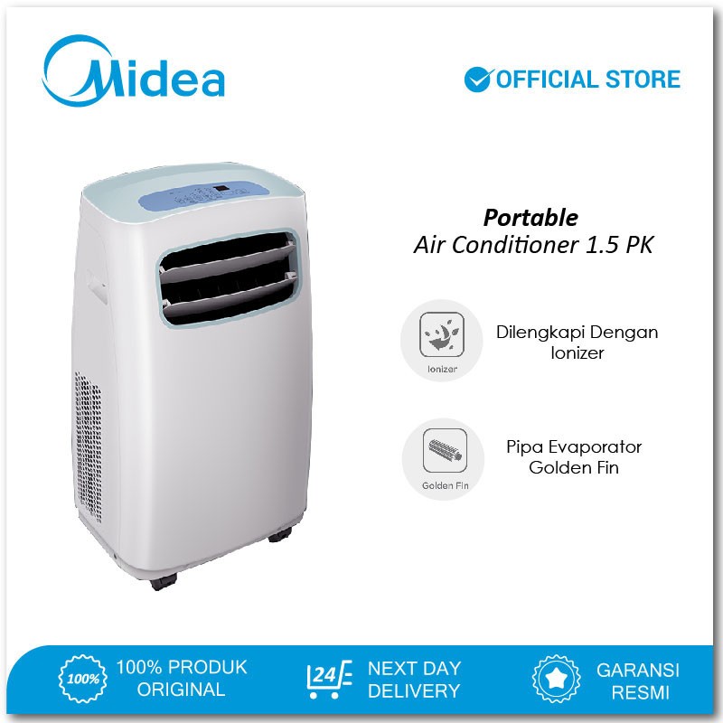 Midea AC Portable 1.5 PK MPF2-12CRN1 Self-Diagnosis &amp; Auto Protection