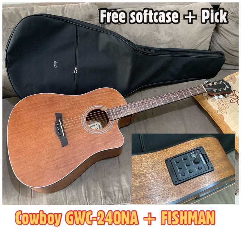 Gitar Akustik Cowboy GWC-240NS original + Preamp FISHMAN