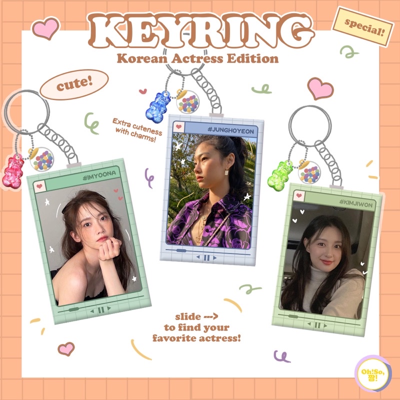 KDRAMA ACTRESS KEYRING KEYCHAIN GANTUNGAN KUNCI KOREAN DRAMA DRAKOR DRAMA KOREA AKTRIS Im Yoona Jung HoYeon Kim GoEun Kim HyeYoon Kim HyeYoon Kim JiWon Seo YeJi Shin MinAh Song HyeKyo