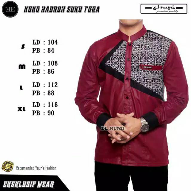 KOKO HADROH MAROON KOMBINASI BATIK TORA