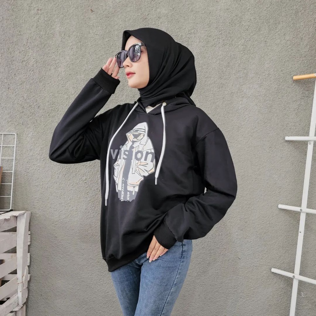 VISION HOODIE Jumper Hoodie Sweater Oversize Pria Wanita | Hoodie Terbaru Gaya Kasual Fashion Terkini Korean Style