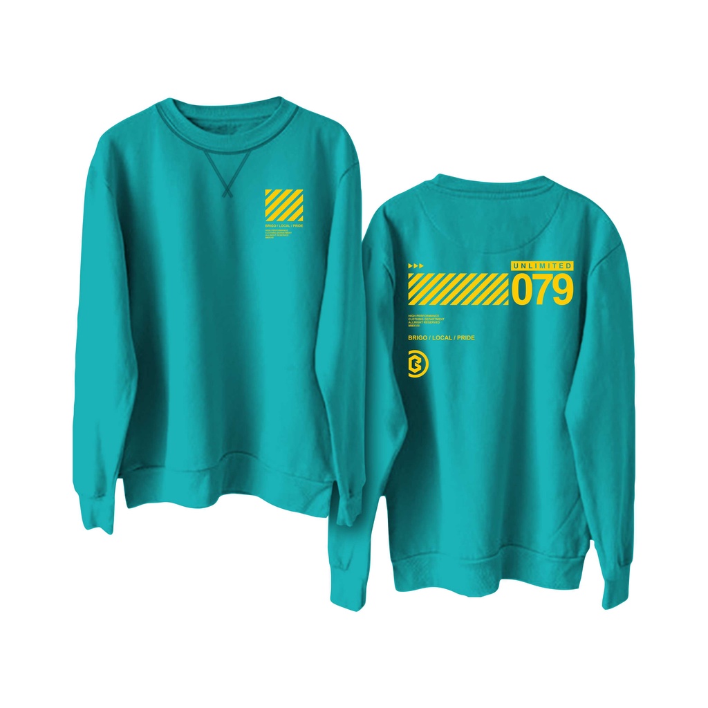 Sweater Crewneck BRIGO Unlimited  Sablon DTF Fleece Cotton II BRIGO Basic Sweatshirt  Unlimited II M-XXL (Pria &amp; Wanita) Free stiker&amp;Gantungan Kunci