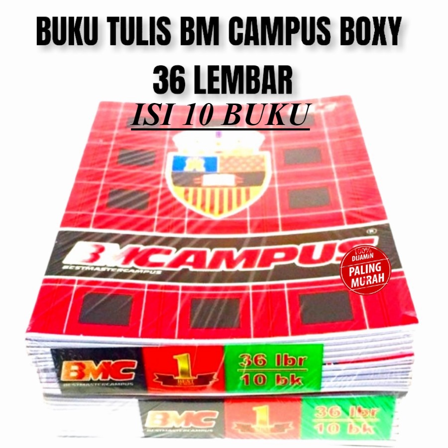 

1 PACK ISI 10 PCS BUKU TULIS BM CAMPUS 36 LEMBAR UKURAN BOXY