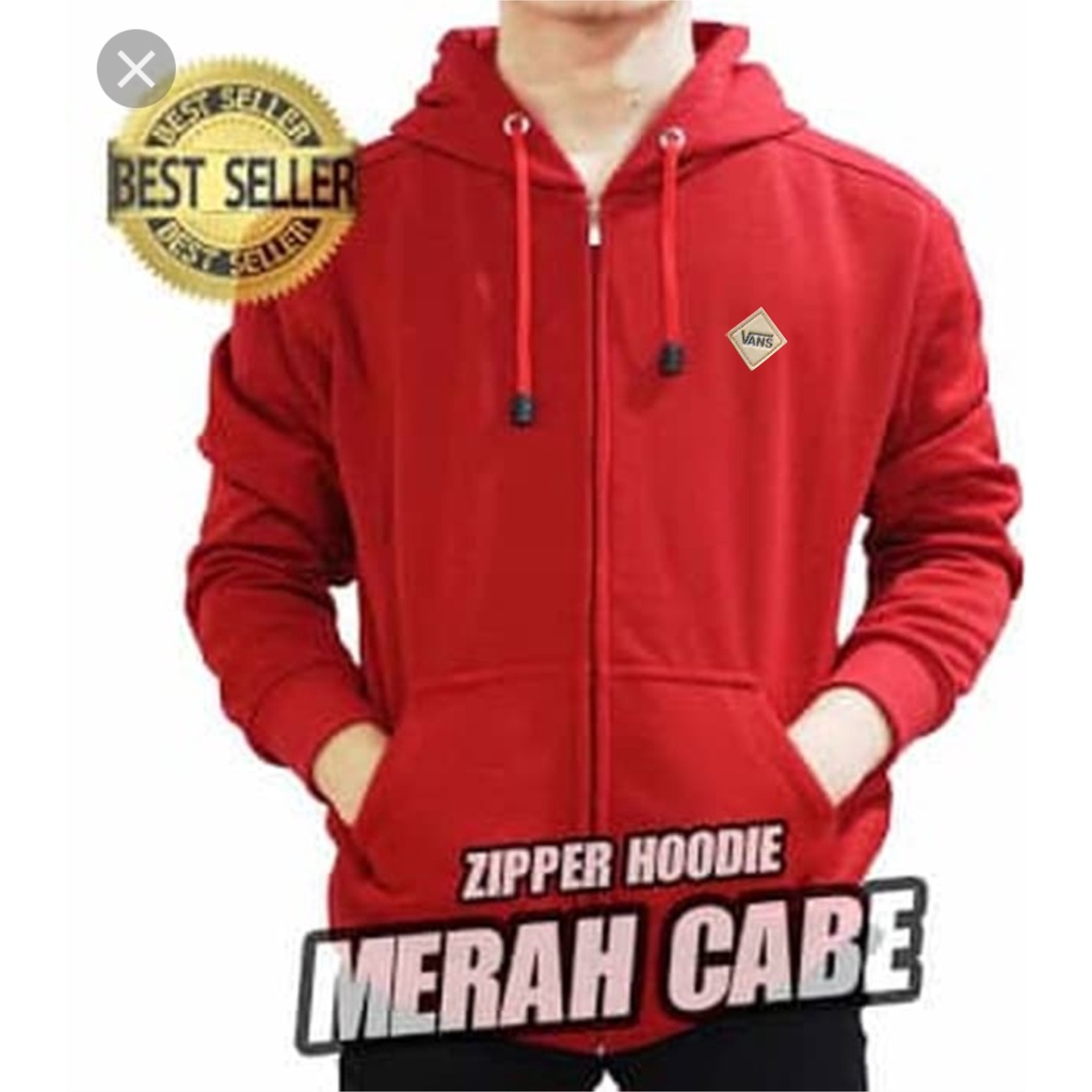Hoodie Zipper Oversize Logo Tempel Kulit Vans Ukuran M L XL XXL