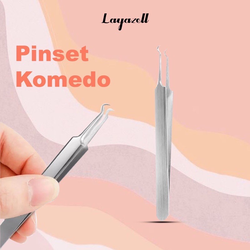 Pinset Penjepit Komedo Jepit Jerawat Jepitan Kotoran Wajah Stainless steel