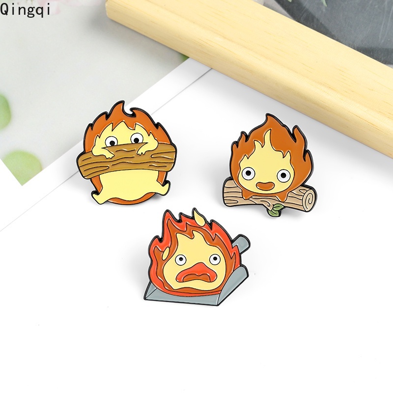 Bros Pin Enamel Desain Kartun Anime Fire Demon Cassifah Kastil Bergerak Untuk Hadiah Anak