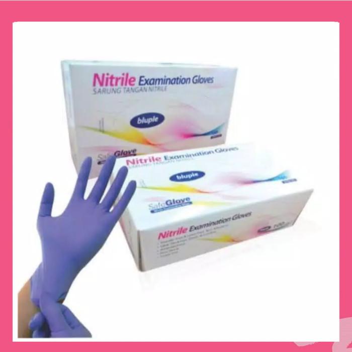 [ 1 Box Isi 100 Pcs ] Sarung Tangan Karet Latex Warna Ungu