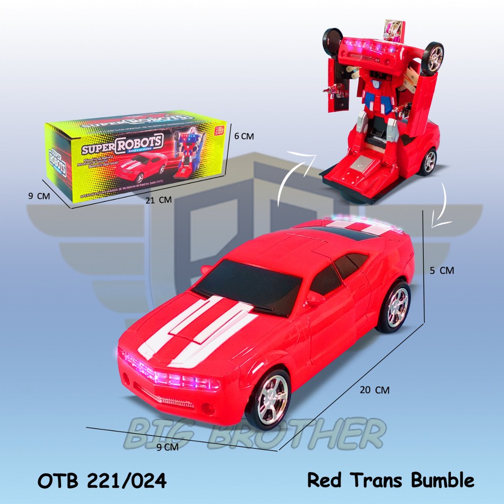PROMO  OTB024P OTB221 OTB224  OTB221A OTB111 Mainan Anak Mobil Mobilan Robot Transformer BIGBROTHER-OTB221 MERAH