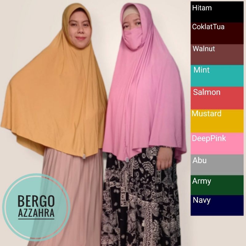 jilbab bergo jersey plus cadar atau masker