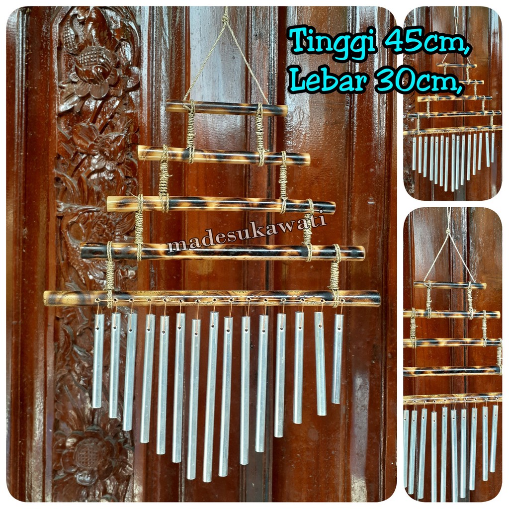 Krincingan Lonceng bel wind chime bambu aluminium berjejer