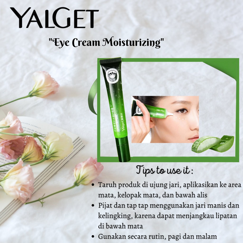 YALGET Aloe Essence Eye Cream Hydrating Repairing Reduce Dark Eye Bags Fine Lines Eye Care 20g