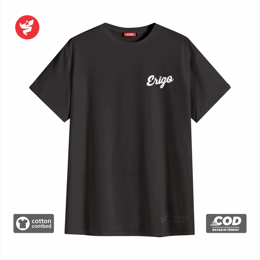 kaos erigo pria wanita apparel cotton combed 30s original 100% erigo tshirt premium wanita pria erig