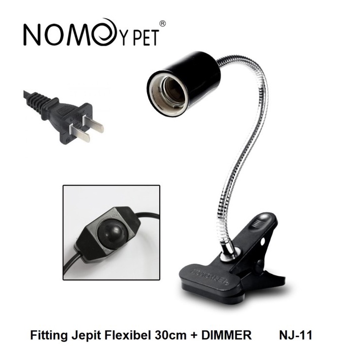 Fitting Lampu Jepit Reptil Kura BD Kura Darat Sulcata 30cm NOMOY NJ-10 DIMMER gpg