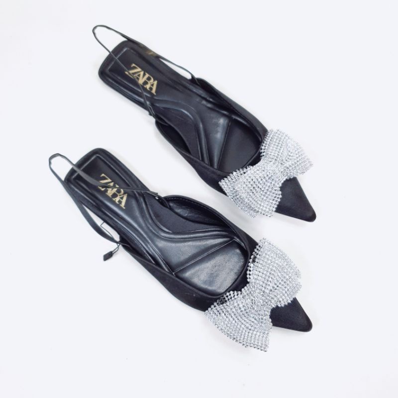 ZR Flat Slingback Sandal with Glittery Ribbon