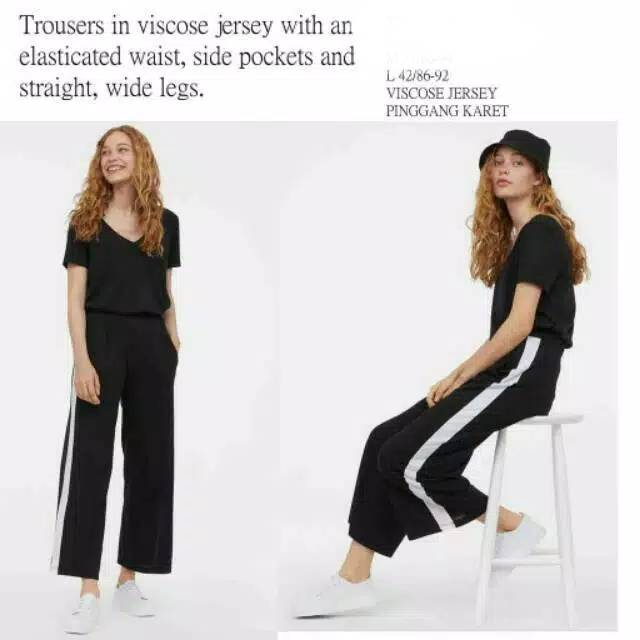 H&M Divided Jersey Striped Trouser Pants/Kulot H&M