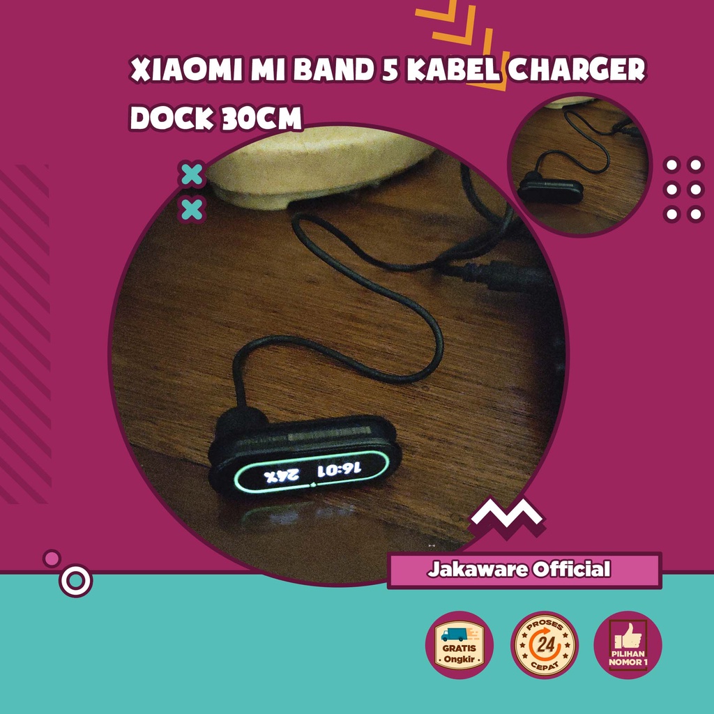 XBERSTAR XIAOMI MI BAND 5 KABEL CHARGER DOCK 30CM ALAT PENGISI BATERAI JAM TANGAN CHARGING PLUG PLAY