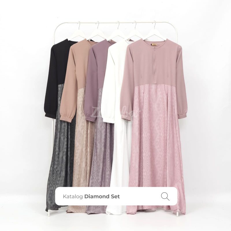 DIAMOND SET BY ZANUBA HIJAB - GAMIS SET DIAMOND ZANUBA TERBARU