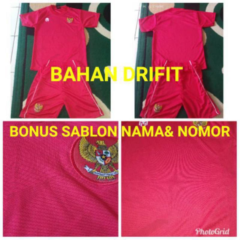 Jersey kaos bola timnas Indonesia anak kids bonus sablon nama dan no punggung
