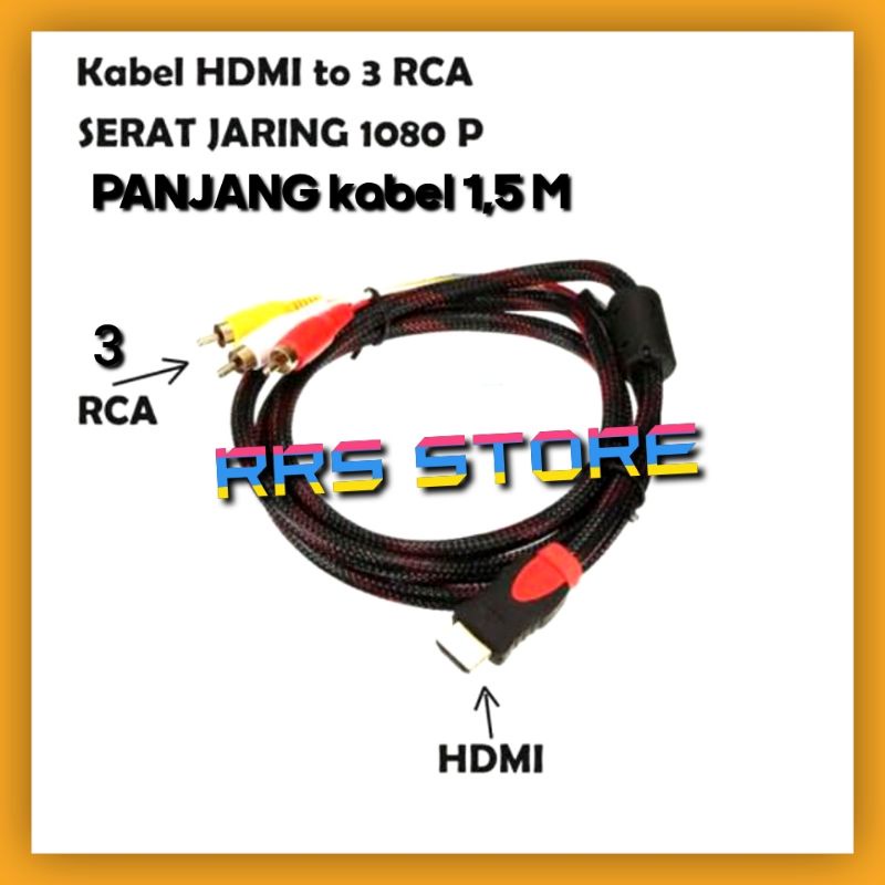 kabel converter hdmi to 3Rca HDMI Ke 3 RCA AV Audio Video Kabel Kabel Adaptor Mengkonversi Kabel For TV HDTV DVD 1080 PHDMI untuk 3RCA
