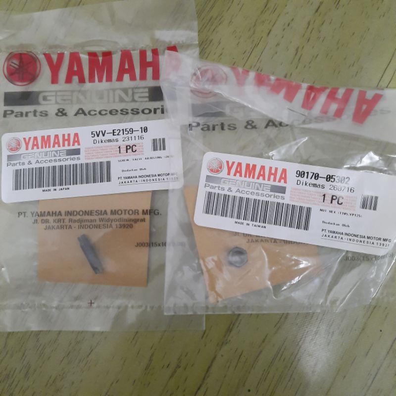 Baut + mur setelan klep original yamaha