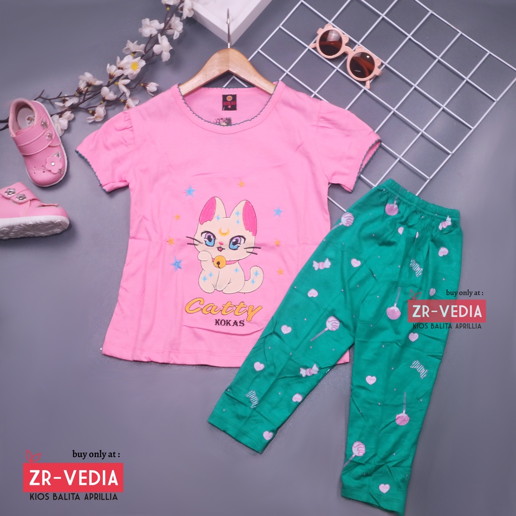 Setelan Olivia uk 2-7 Tahun / Ekspor Quality - Baju Anak Perempuan Kaos Lengan Pendek Celana Panjang kiosbalitaaprilia