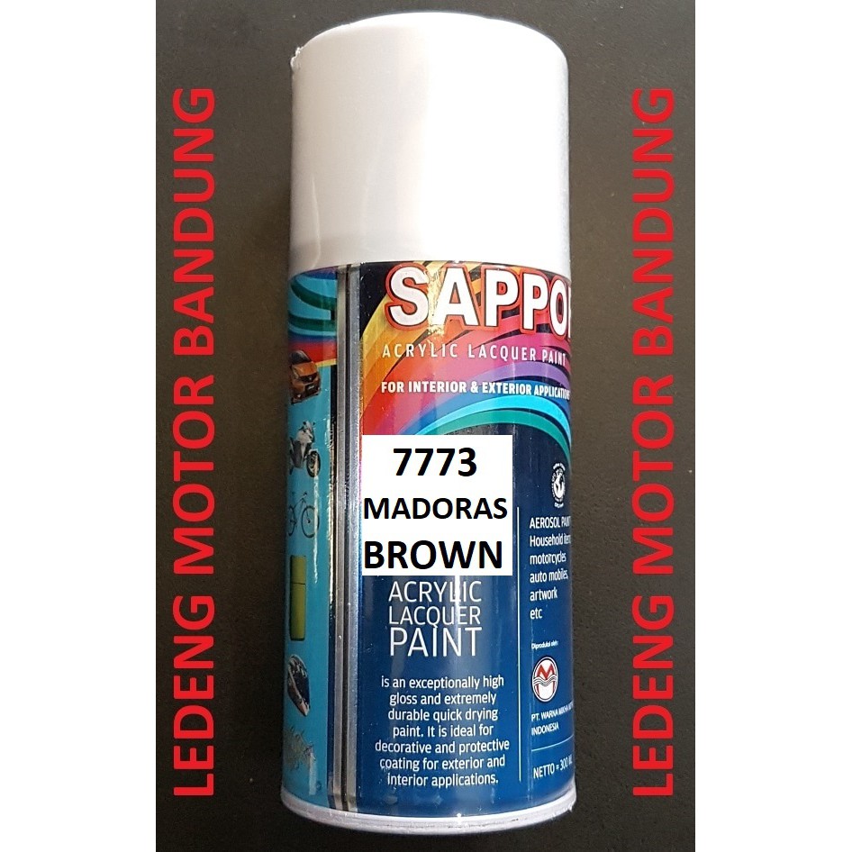 Sapporo 7773 Madoras Brown Cat Semprot Aerosol Saporo Paint Coklat Tua