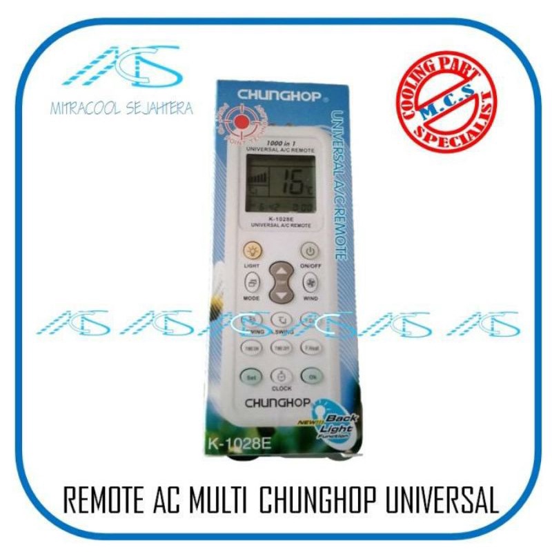 Remote AC Chunghop universal | Remot  Untuk semua AC