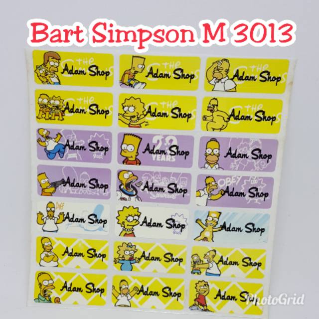 

Label nama BART SIMPSON label nama anti air