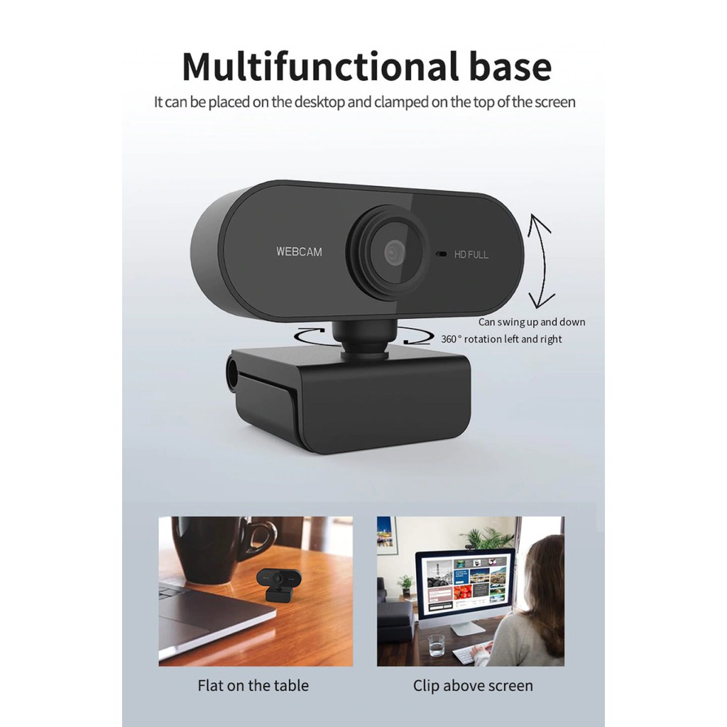 FHD 1080P Webcam USB PC Web Camera + Mic Video Call WA Meet Zoom Team