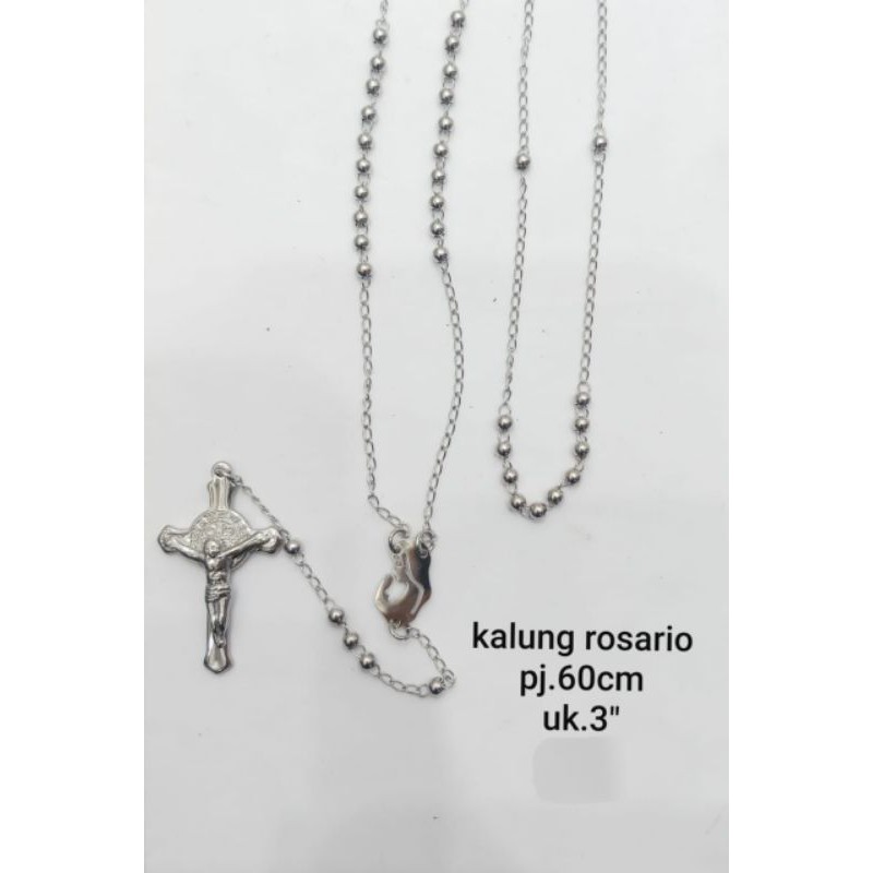 Kalung Rosario Silver Titanium130