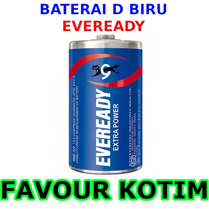 BATU BATERAI JAM DINDING EVEREADY UKURAN D BATRE BIRU BESAR FVKOTIM