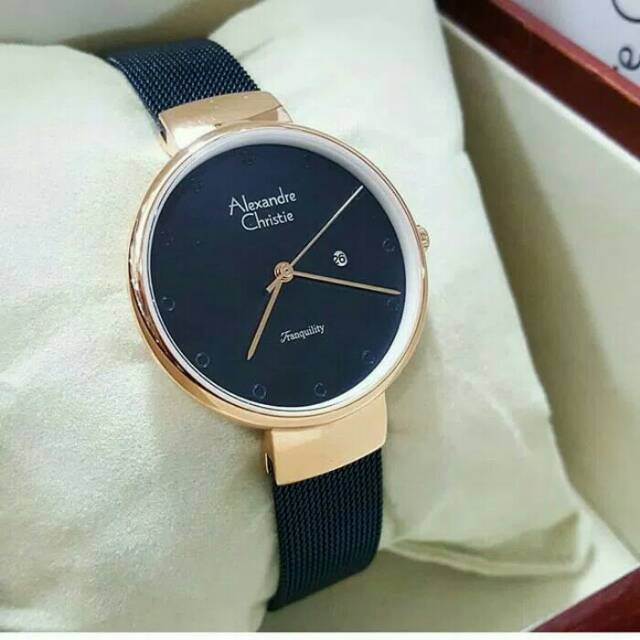 Promo Terbaru Ac.. Jam Tangan Cewek Alexandre Christie Black Rosegold Ac2509 Original