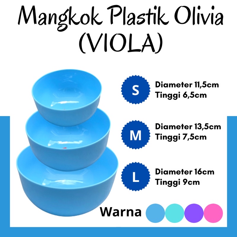 Jual Mangkok Plastik Olivia Viola Mangkok Bulat Mangkok Plastik Besar