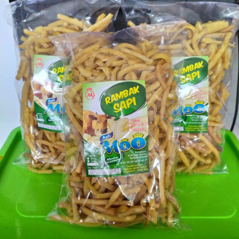 

RAMBAK SAPI MENTAH MERK MOO 500 gr KRUPUK RAMBAK KRECE