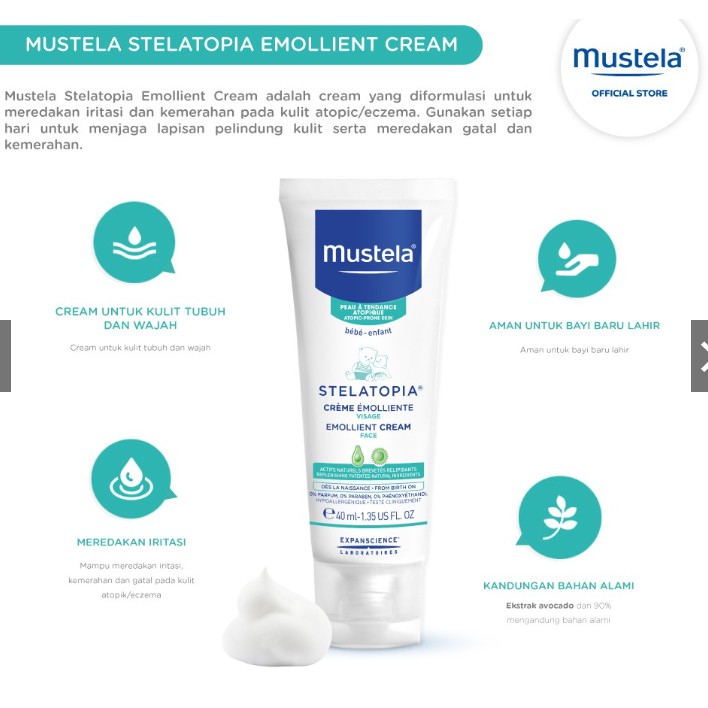 Mustela Stelatopia Emollient Face Cream 40 ml