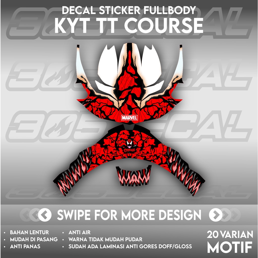 Sticker decal helm Kyt TT Course TTC motif Carnage | decal helm | decal sticker